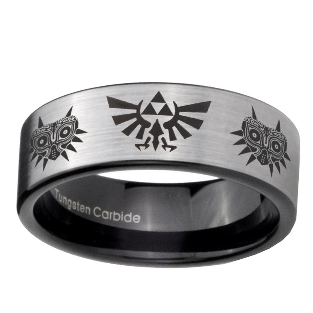 6mm Zelda Majora's Mask Pipe Cut Silver Man Wedding Gift