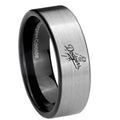 8mm LA Dogers MLB Baseball Pipe Cut Silver Tungsten Band