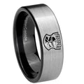 8mm Clone Trooper Pipe Cut Brushed Silver Tungsten Ring