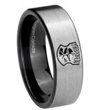 8mm Clone Trooper Pipe Cut Brushed Silver Tungsten Personalized Ring