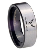 8mm-Silver-Black-US-Air-Force-Pipe-Cut-Tungsten-Carbide-Laser-Engraved-Ring