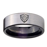 8mm-Zelda-Hylian-Shield-Pipe-Cut-Brushed-Silver-Tungsten-Mens-Engagement-Band