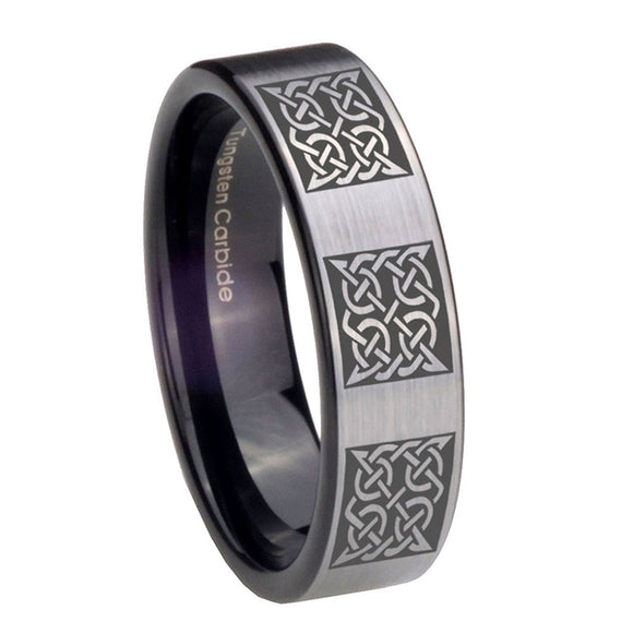 8mm-Multiple-Celtic-Pipe-Cut-Brushed-Silver-Tungsten-Carbide-Engagement-Ring