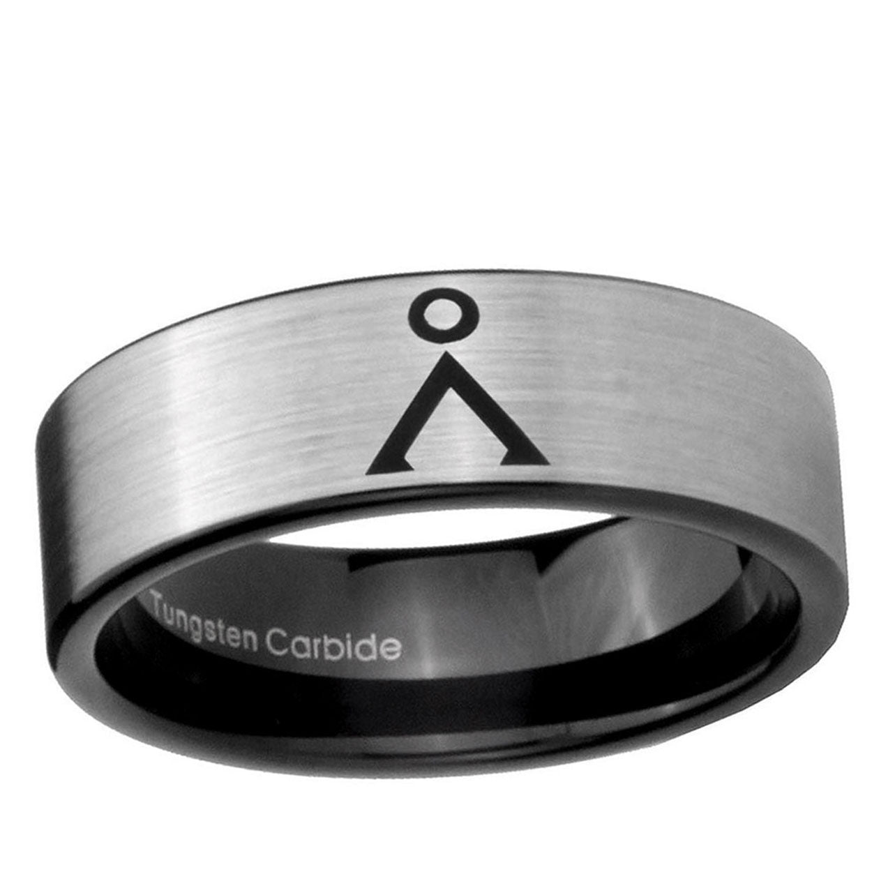 6mm Stargate Pipe Cut Brushed Silver Tungsten Promise Ring