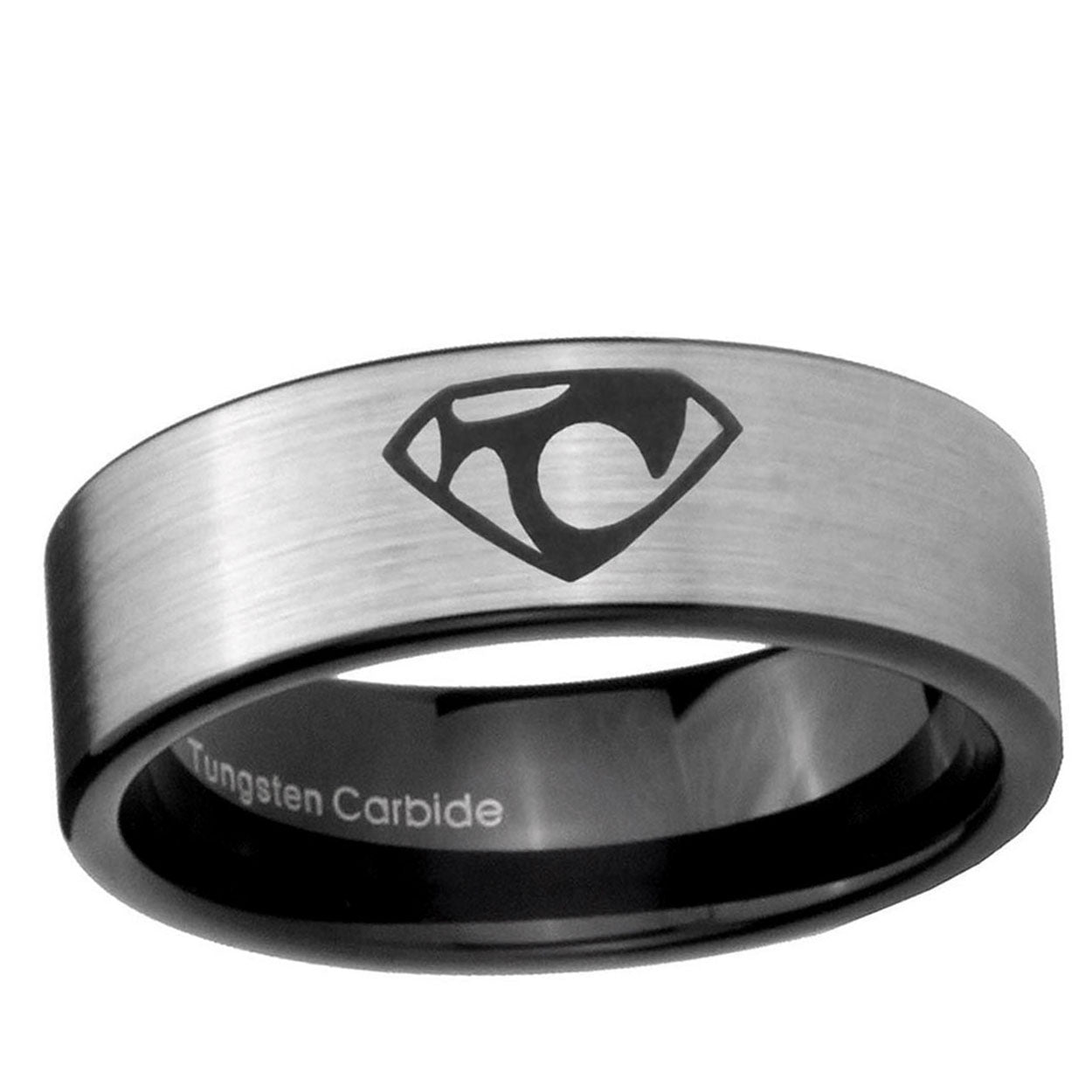 6mm House of Van Pipe Cut Brushed Silver Tungsten Ring