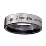 8mm-Sound-Wave,-I-love-you-more-Pipe-Cut-Brushed-Silver-Tungsten-Engraved-Ring