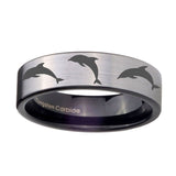 8mm-Dolphins-Pipe-Cut-Brushed-Silver-Tungsten-Carbide-Mens-Engagement-Band