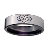 8mm-Infinity-Love-Pipe-Cut-Brushed-Silver-Tungsten-Carbide-Mens-Ring-Engraved