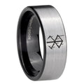 8mm Stigma Sangrando Berserk Inspired Pipe Cut Silver Man Wedding Gift