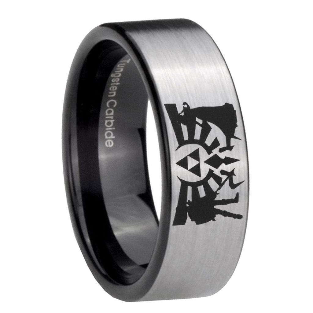 8mm Zelda Link Pipe Cut Silver Man Wedding Gift