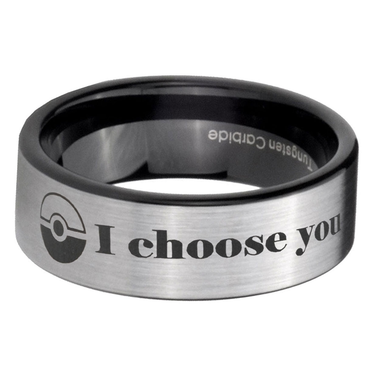 6mm Pokeball Pokemon Pipe Cut Silver Man Wedding Gift