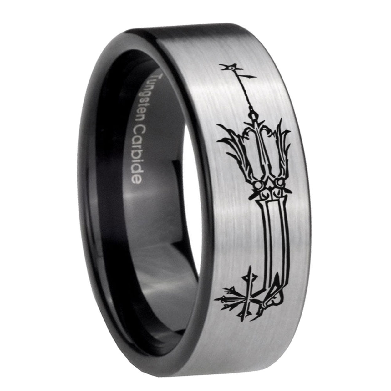 8mm Geekery Oathkeeper Kingdom Hearts Pipe Cut Silver Man Wedding Gift
