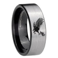 8mm Flying American Eagle Pipe Cut Silver Man Wedding Gift