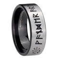 8mm Viking Pipe Cut Silver Man Wedding Gift