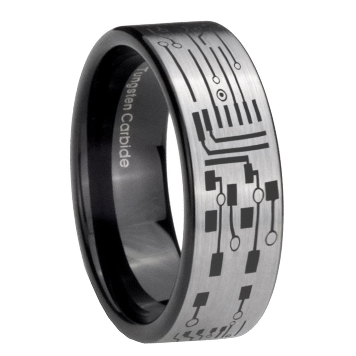 8mm Circuit Board Pipe Cut Silver Man Wedding Gift