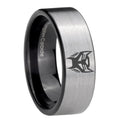 8mm Transformers Insignias Pipe Cut Silver Man Wedding Gift