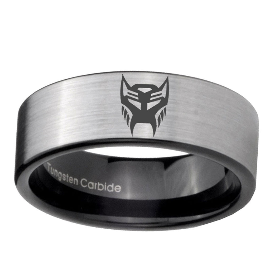 6mm Transformers Insignias Pipe Cut Silver Man Wedding Gift