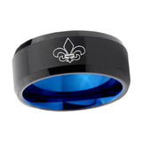 8mm-Fleur-De-Lis-Bevel-Tungsten-Carbide-Blue-Mens-Promise-Ring