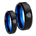 CTR Designs Bevel Blue Tungsten Couple Rings