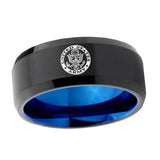 10mm-U.S.-Army-Bevel-Tungsten-Carbide-Blue-Wedding-Ring