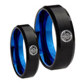 U.S. Army Bevel Blue Tungsten Bridal Set Ring