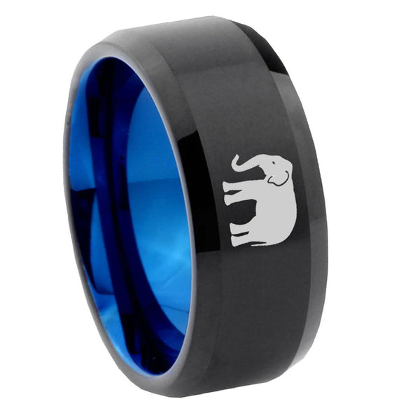 10mm-Elephant-Bevel-Tungsten-Carbide-Blue-Wedding-Ring