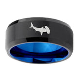 10mm-Hammerhead-Shark-Bevel-Tungsten-Carbide-Blue-Wedding-Ring