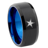 10mm-Cowboys-Star-Bevel-Tungsten-Carbide-Blue-Wedding-Ring