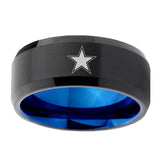 10mm-Cowboys-Star-Bevel-Tungsten-Carbide-Blue-Wedding-Ring