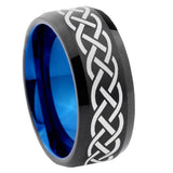 10mm-Celtic-Knot-Bevel-Tungsten-Carbide-Blue-Wedding-Ring