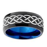 10mm-Celtic-Knot-Bevel-Tungsten-Carbide-Blue-Wedding-Ring