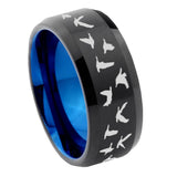 10mm-Flying-Geese-Hunting-Bevel-Tungsten-Carbide-Blue-Wedding-Ring