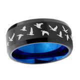 10mm-Flying-Geese-Hunting-Bevel-Tungsten-Carbide-Blue-Wedding-Ring