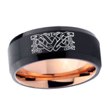 8mm-Celtic-Dog-Bevel-Tungsten-Carbide-Rose-Gold-Men's-Ring