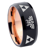 10mm-Legend-of-Zelda-Bevel-Tungsten-Rose-Gold-Mens-Wedding-Band