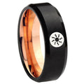 8mm Magic The Gathering Two-Tone Beveled Black Rose Gold Tungsten Band
