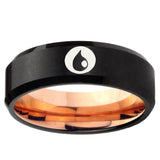 5mm Magic Gathering Beveled Rose Gold and Black Tungsten Ring