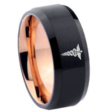 10mm-Medical-Symbol-Bevel-Tungsten-Rose-Gold-Mens-Wedding-Band