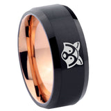 10mm-Raccoon-Animal-Bevel-Tungsten-Rose-Gold-Mens-Wedding-Band