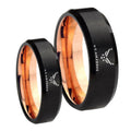 US Air Forces Bevel Rose Gold Tungsten Mens Band Set