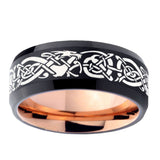 8mm-Celtic-Dragon-Bevel-Tungsten-Carbide-Rose-Gold-Men's-Ring