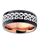 10mm-Celtic-Knot-Love-Bevel-Tungsten-Rose-Gold-Mens-Wedding-Band