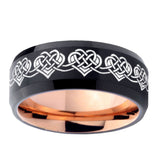 10mm-Celtic-Knot-Heart-Bevel-Tungsten-Rose-Gold-Mens-Wedding-Band