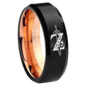 8mm Zelda Breath Of The Wild Two-Tone Beveled Black Rose Gold Tungsten Band