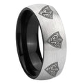 8mm Multiple CTR Two-Tone Classic Dome Gray Black Tungsten Promise Ring