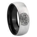8mm 32 Degree Freemason Two-Tone Classic Dome Gray Black Tungsten Promise Ring