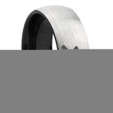 8mm Sagittarius Zodiac Dome Gray And Black Tungsten Carbide Men's Ring