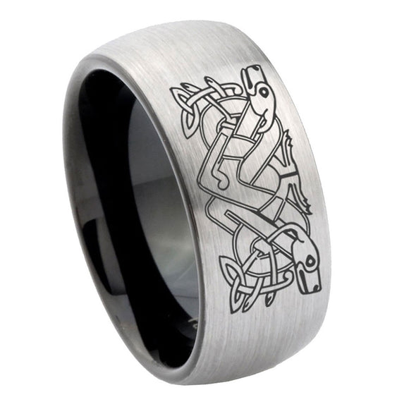 10mm-Celtic-Dog-Dome-Tungsten-Carbide-Silver-Black-Engagement-Ring