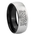 10mm Celtic Dog Dome Tungsten Carbide Silver Black Engagement Ring