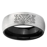 6mm Celtic Dog Dome Gray And Black Tungsten Men's Ring